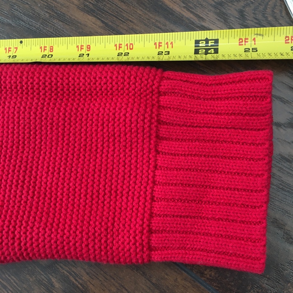 J Crew | Red Thick Wool Blend Ribbed Sweater L - Picture 6 of 8